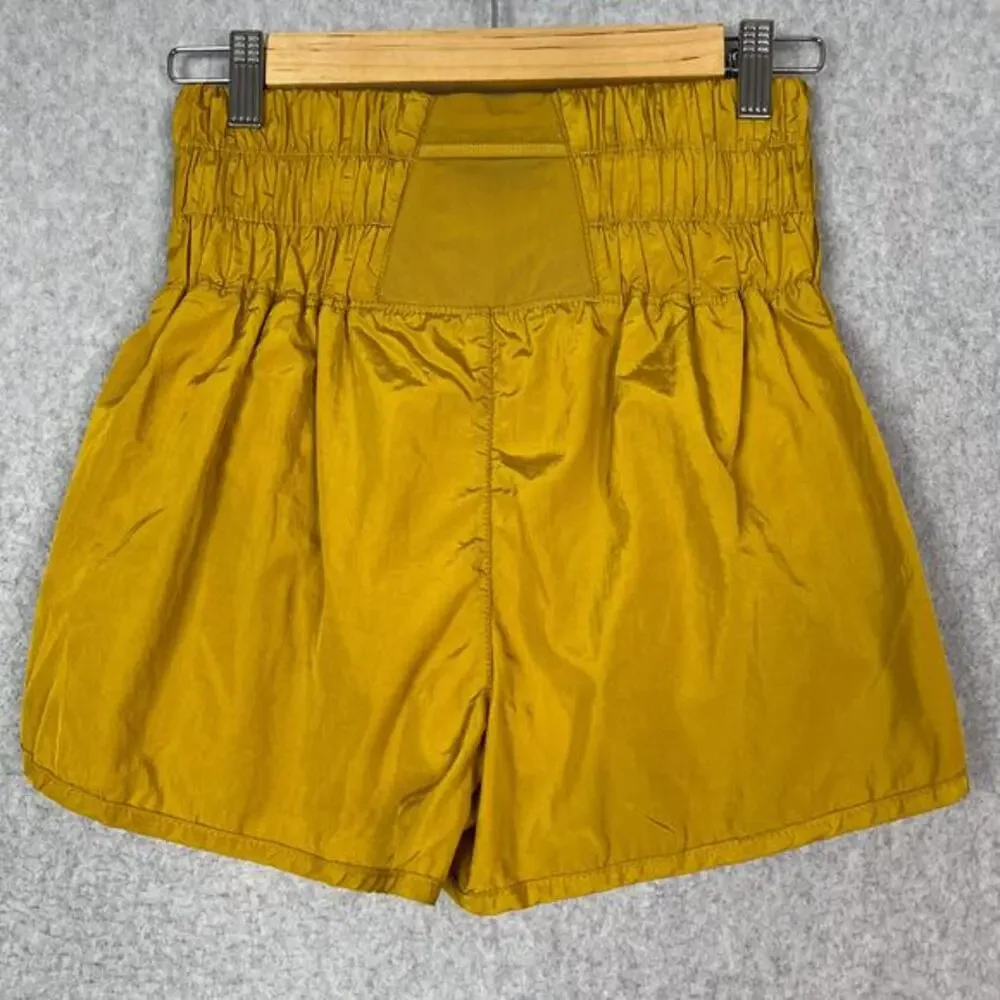 Free People Movement Size Small Gold The Way‎ Home Shorts Athleisure Running